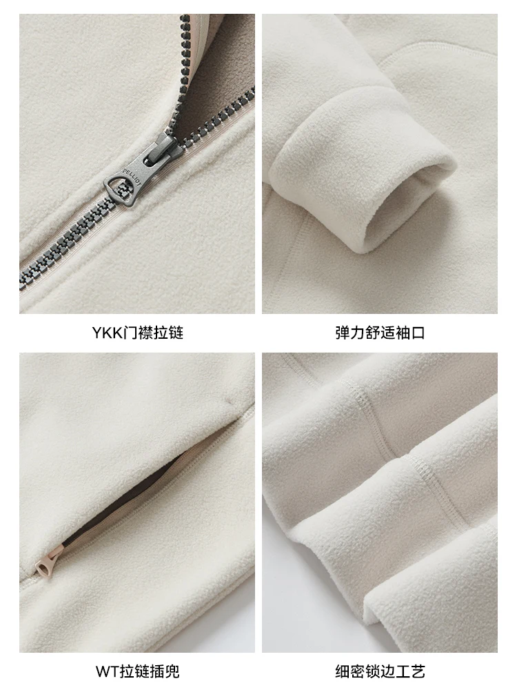 PELLIOT-suéter de lana de otoño para mujer, cárdigan de lana de cordero para hombre, chaqueta para exteriores, abrigo cálido - imagen 5