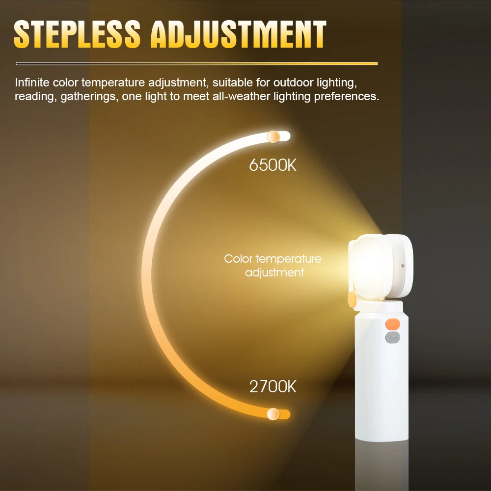 Trustfire-luces de Camping de 10000mAh, linterna telescópica con trípode, reflector de 6500K, luz de ambiente RGB, linterna de luz de relleno - imagen 5