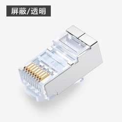 Conector rj45 cable ethernet de red cat6 enchufe gato 6 8p8c stp rg rj 45 conector macho lan blindado chapado en oro