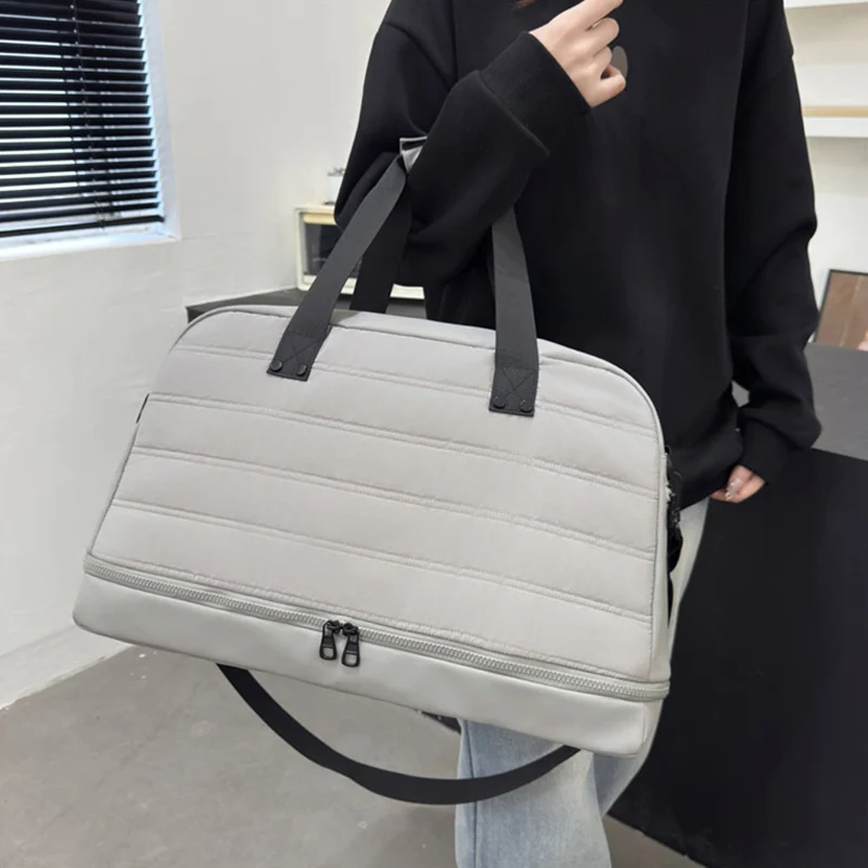 Bolsa de lona para gimnasio, bolsas deportivas húmedas y secas para Yoga, Fitness, viaje de mano con paquete de zapatos, senderismo al aire libre, Camping, bolso de equipaje - imagen 4