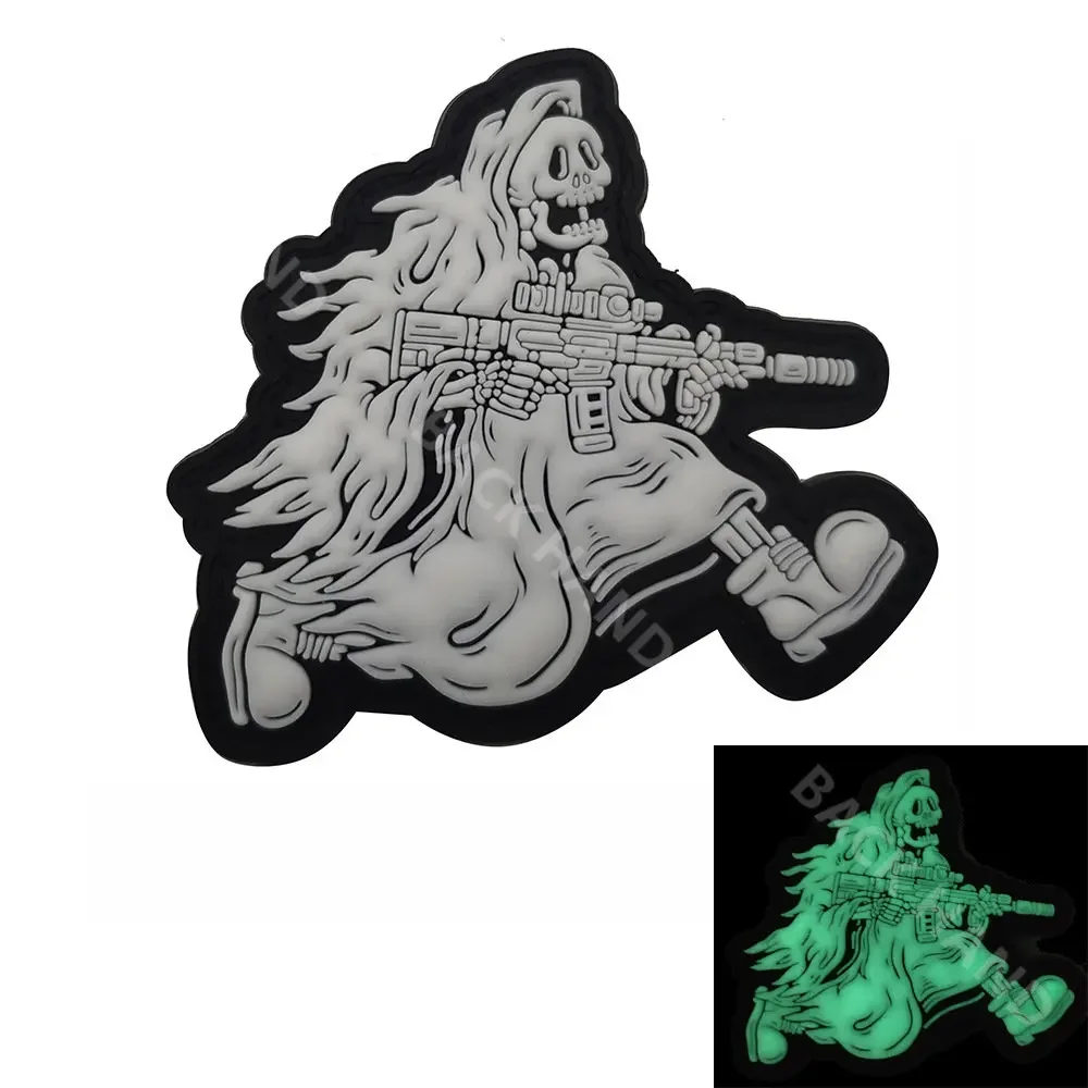 Insignia de brazo de goma suave de PVC luminosa 3D, parches mágicos, insignia de moral táctica, cráneo, soldado, punidor, URSO de dinosaurio USEC - imagen 4