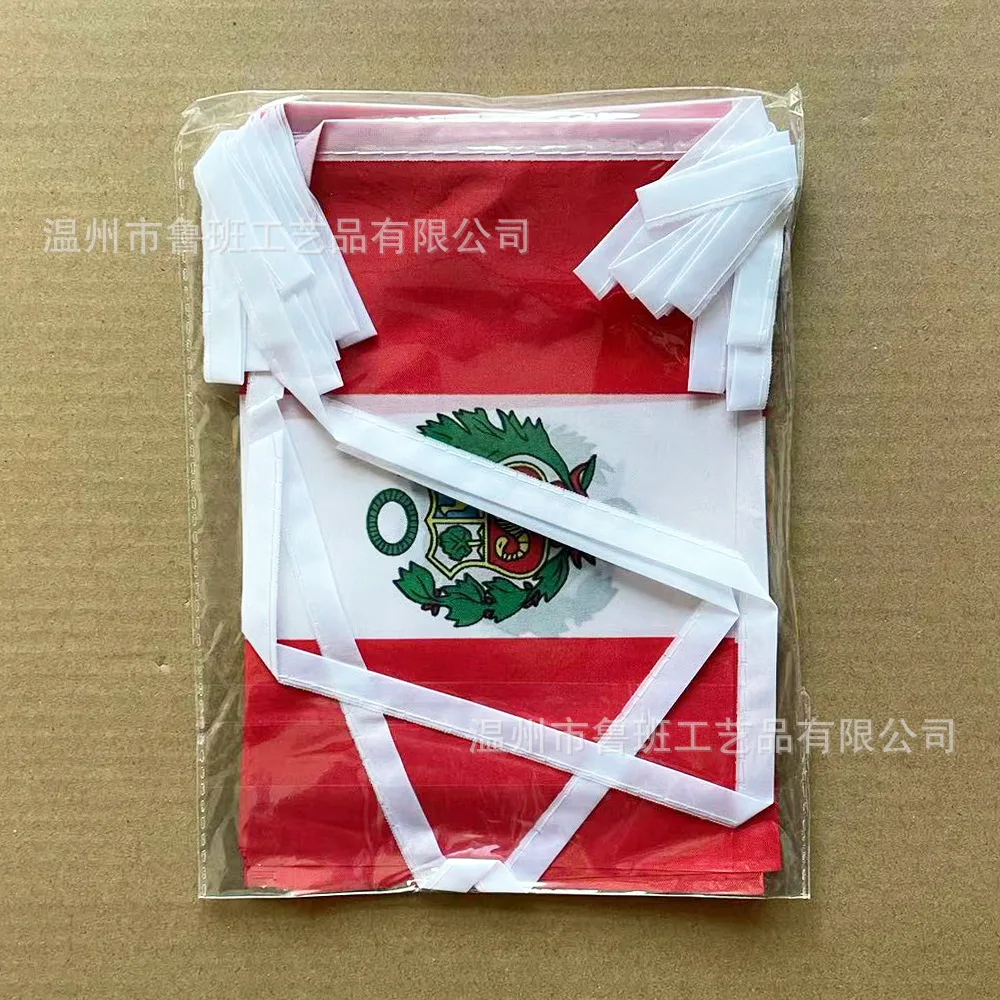 SKY FLAG banderines de Perú 14x21 cm 20 unids/lote banderas de hilo de Perú banderín Banner para decoración de fiesta Festival - imagen 4