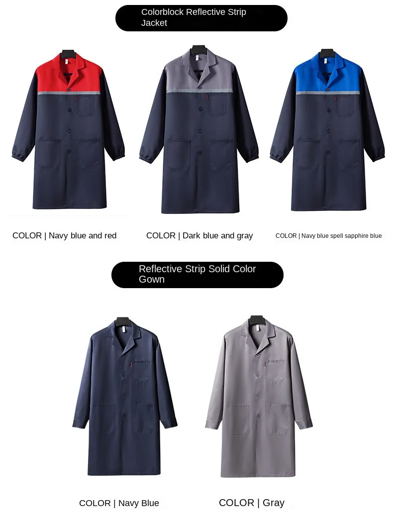 Chaqueta azul resistente al desgaste y a la suciedad para hombre, larga logística, almacén, fábrica, taller, manipulación de ropa de trabajo - imagen 5