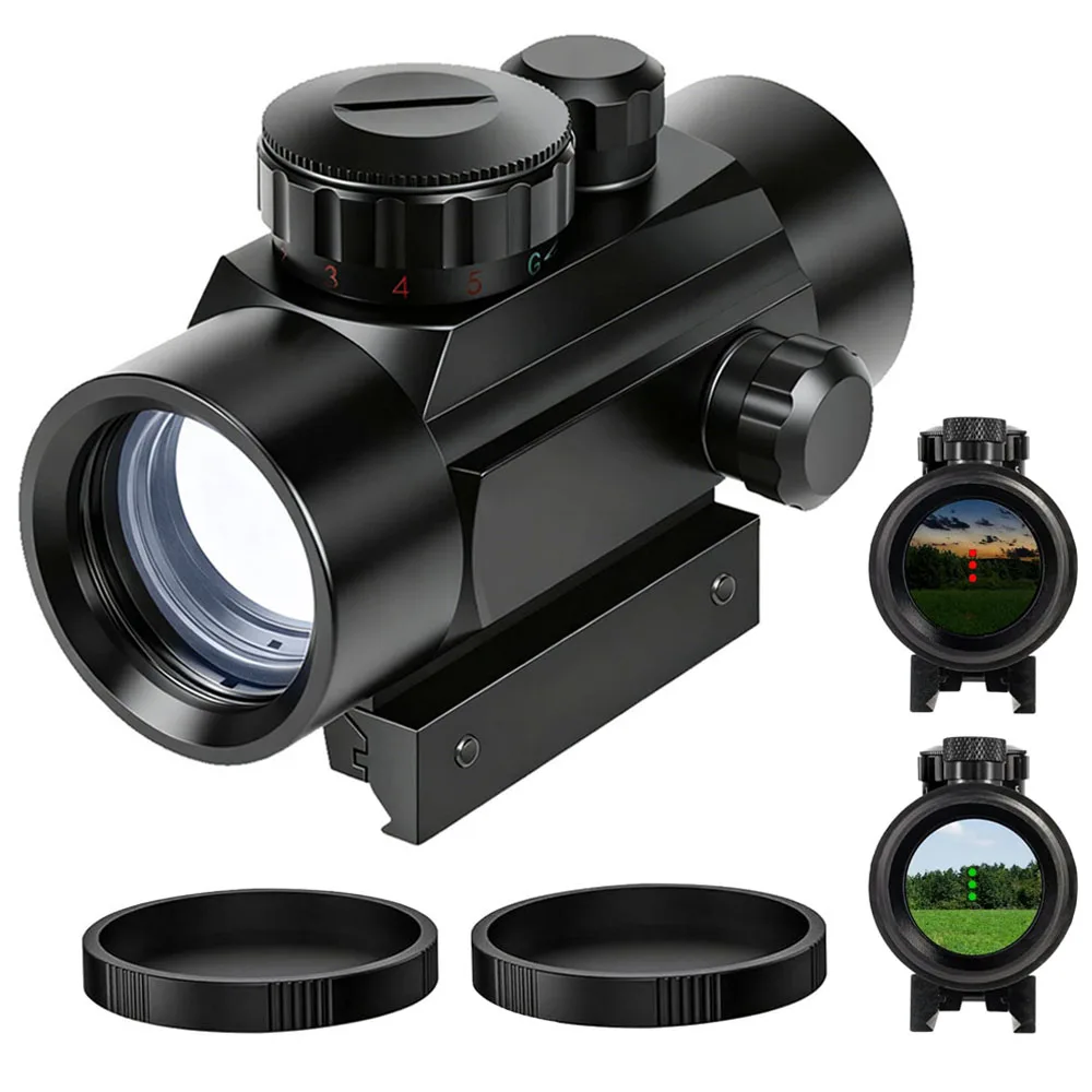 Mira réflex táctica de punto rojo, alcance de Rifle de punto rojo y verde de 3 puntos, óptica compacta de 5 brillos para arcos compuestos de Rifle