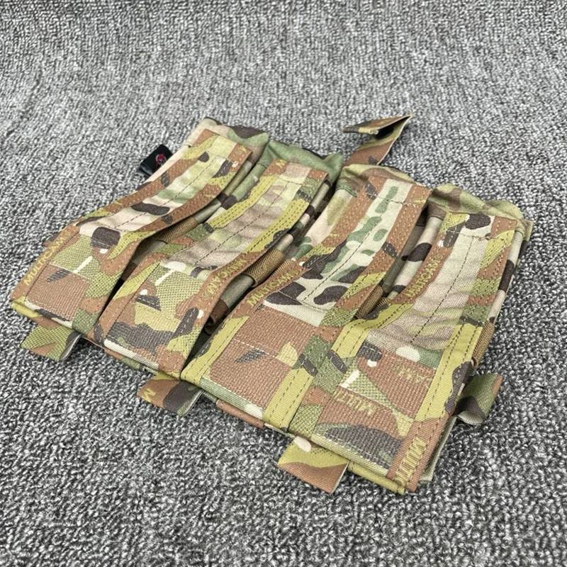 Bolsa para revista Airsoft Multicam M4, chaleco táctico Molle, bolsa para Mag con Panel frontal, soporte para Mag cuádruple desmontable para caza - imagen 4