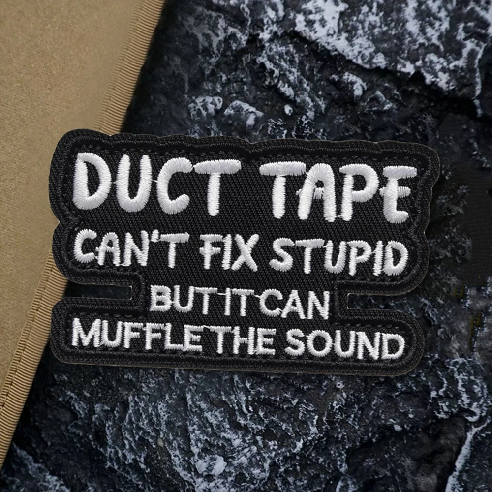 Parche de Velcros divertido con cinta de pato, parches bordados, gancho de moral táctico, pegatina de sujeción, insignia para mochila, gorra, pantalones vaqueros