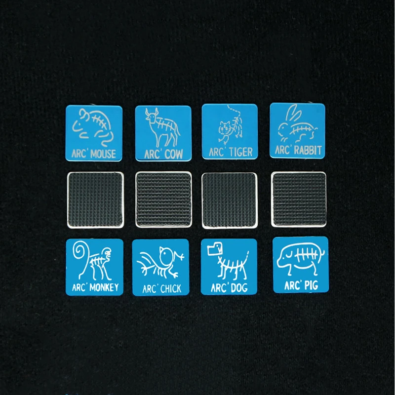 Parche de Metal de signos del zodiaco, mono, dragón, conejo, mono, Tigre, rata, insignia táctica cuadrada de 1 pulgada para decoración de ropa y mochila - imagen 5