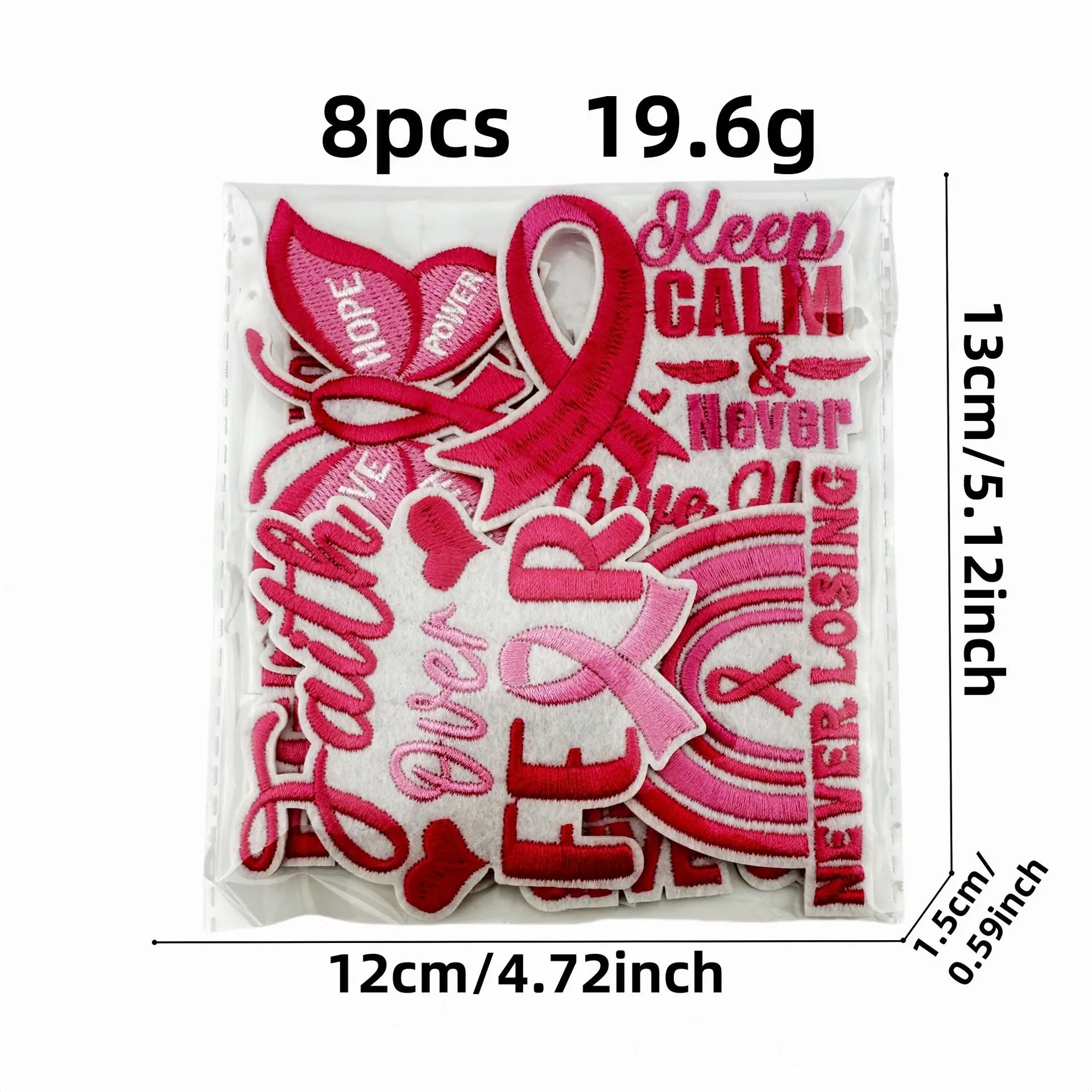 10PCS Liefde En Hoop Roze Lint Geborduurde DIY Cartoon Patch Ijzer op Patches Voor Kleding Jassen Jeans Hoeden Borduren badges - imagen 2