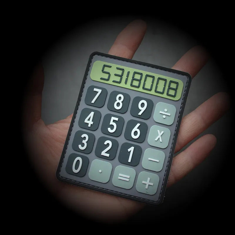 Calculadora parche de PVC brazalete táctico goma suave para ropa casco bolsa decoración - imagen 3