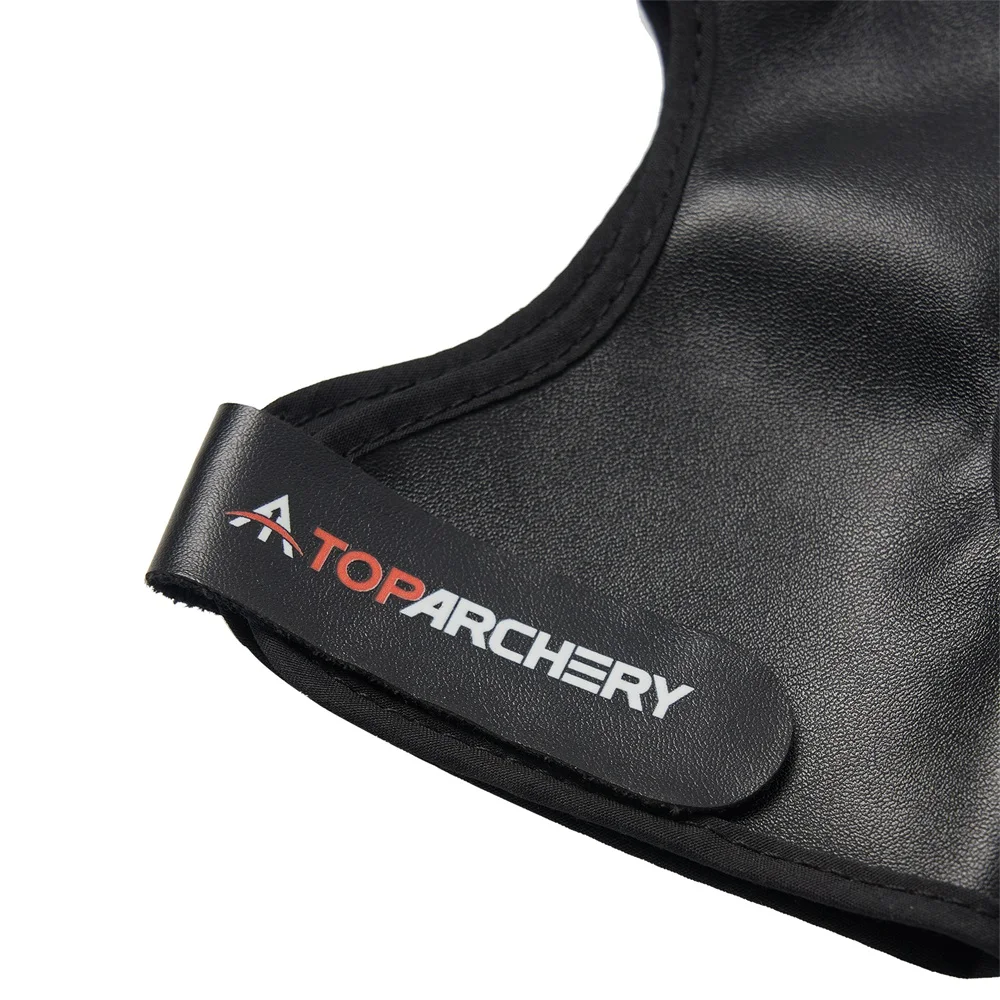Toparchery-Protector de brazo para tiro con arco, guante de dedo de PU negro, protección para tiro con arco de caza al aire libre, accesorios de flechas - imagen 5