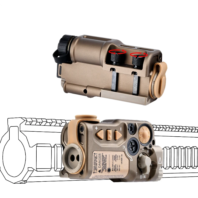 WADSN-linterna táctica de Metal CNC OGL RAID-X, punto rojo, verde, azul, indicador láser, LED estroboscópico, infrarrojo, para arma de caza - imagen 4