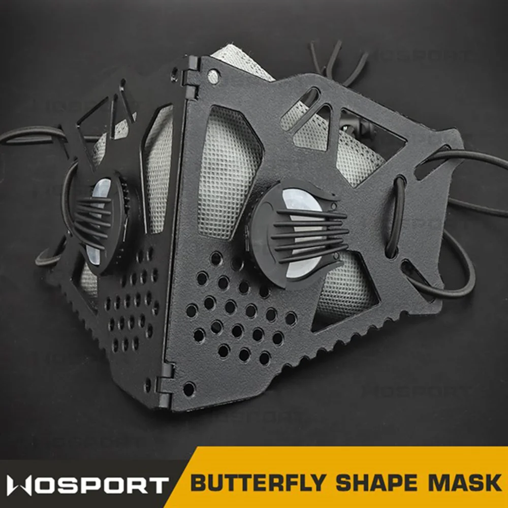 Máscara táctica con filtro reemplazable Paintball Airsoft máscara protectora media cara caza tiro mariposa máscara juego de guerra CS - imagen 5