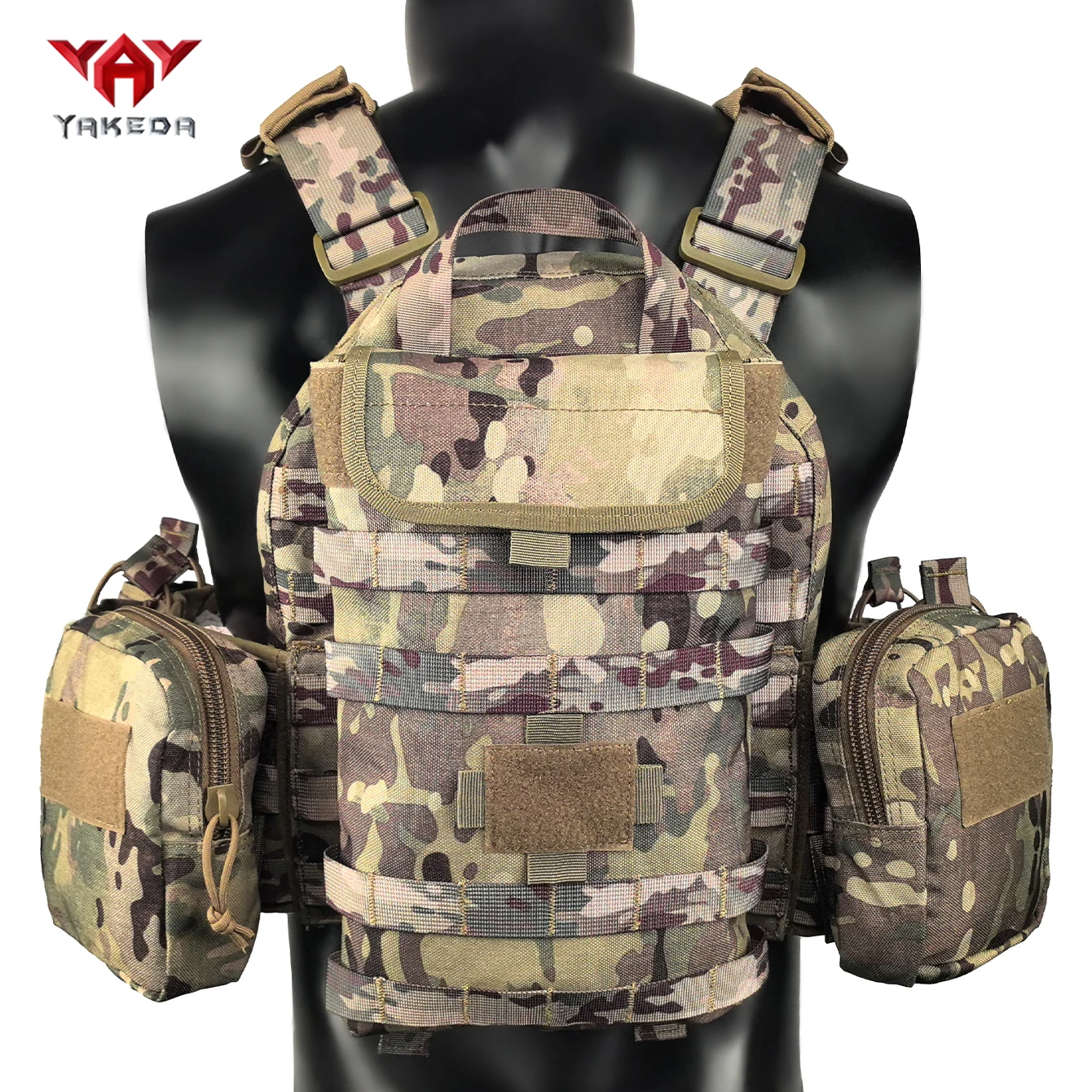 YAKEDA Chaleco táctico de caza modular con cinturón MOLLE desmontable - imagen 3