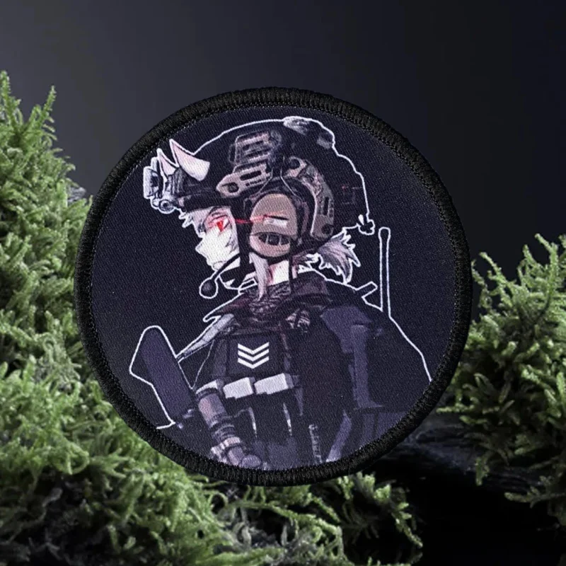 Parche táctico de Anime para chica, insignia de moral militar con estampado de gancho y bucle, mochila, ropa, accesorios decorativos, pegatina, brazalete - imagen 2