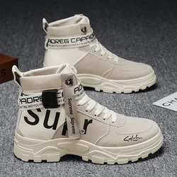 Botas de cuero para hombre altas – punta redonda y versátiles