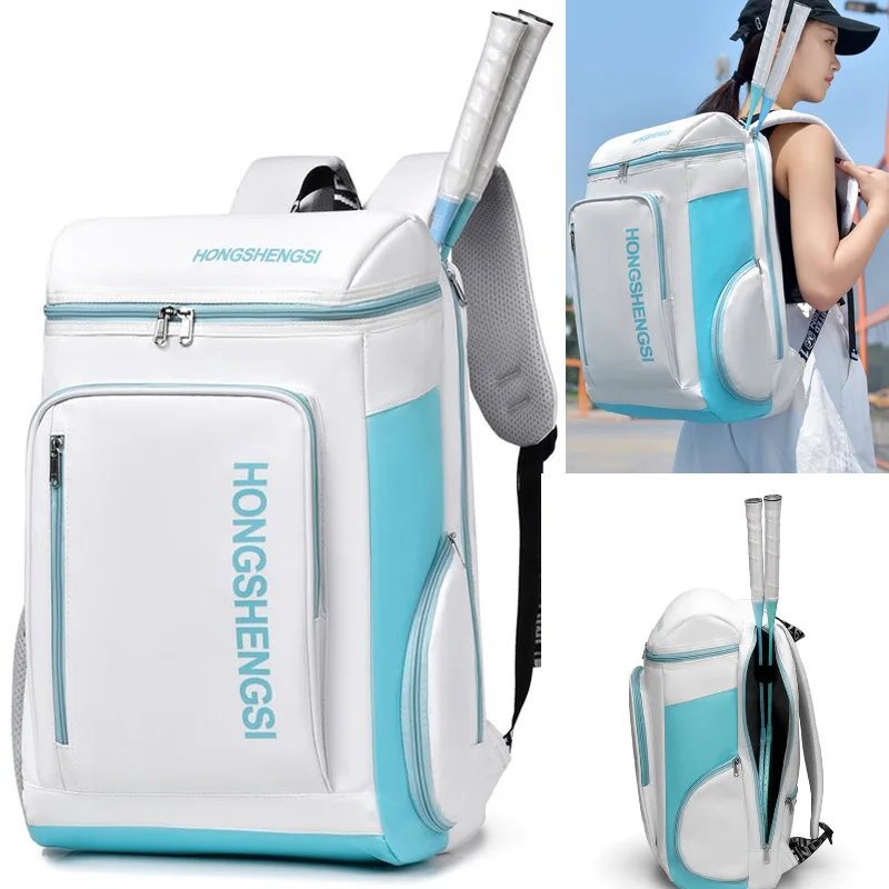 Mochila para raquetas de tenis y bádminton con bolsillo para zapatos, bolsas de entrenamiento para deportes al aire libre, almacenamiento grande para ordenador portátil para estudiantes, bolsa de viaje