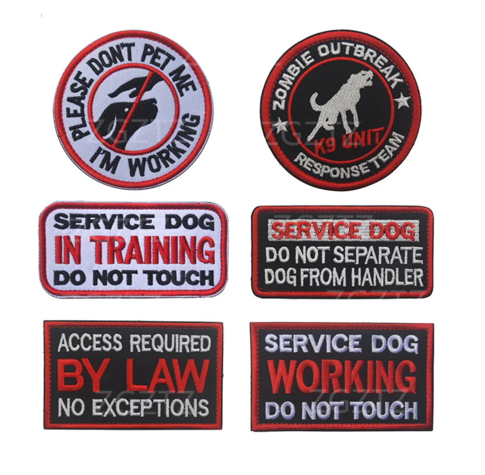 Parche bordado con modo de bestia para perros de servicio, insignia con emblema de entrenamiento para perros trabajadores, parche K9 para arneses de chaleco para mascotas - imagen 3