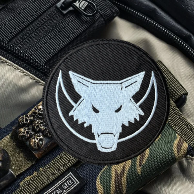 Parche bordado de lobo militar, chaleco táctico, gancho y bucle, sombrero, insignia de moral, mochila, pegatina decorativa, parches para brazalete para ropa - imagen 5