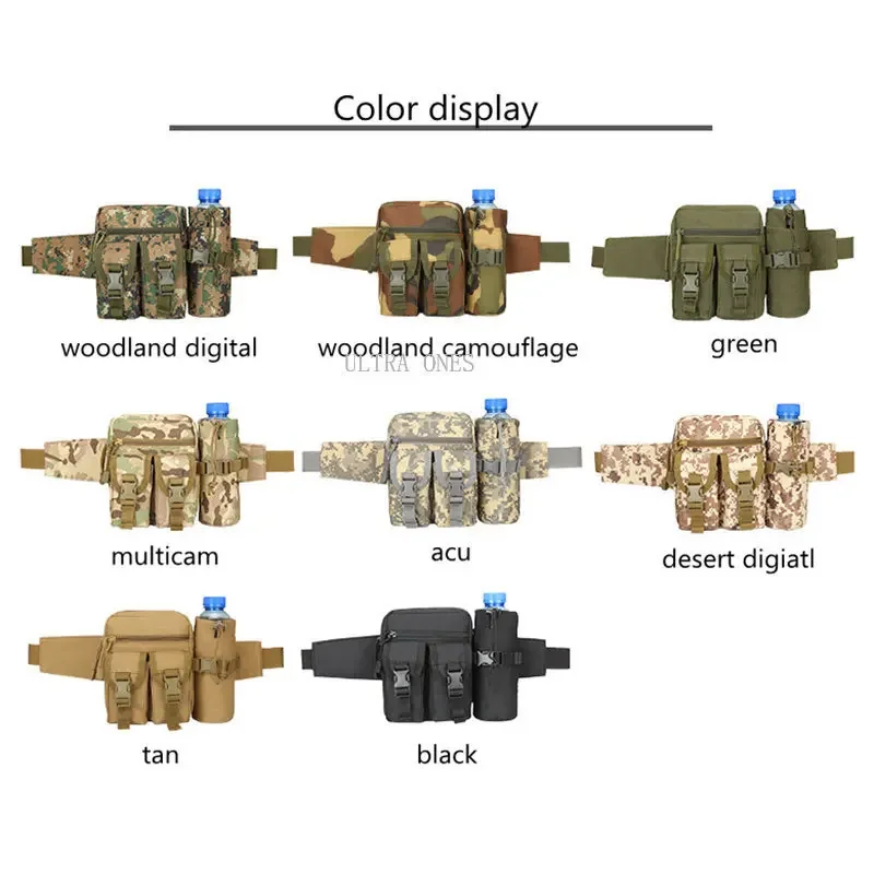 Riñonera táctica para entrenamiento al aire libre, bolsa Molle desmontable de gran capacidad para caza, Camping, correr, senderismo y Trekking - imagen 2