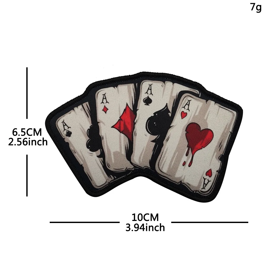 Parche táctico Spades A Poker Morale, parches impresos con gancho y bucle del ejército militar, pegatina para mochila, apliques personalizados - imagen 2