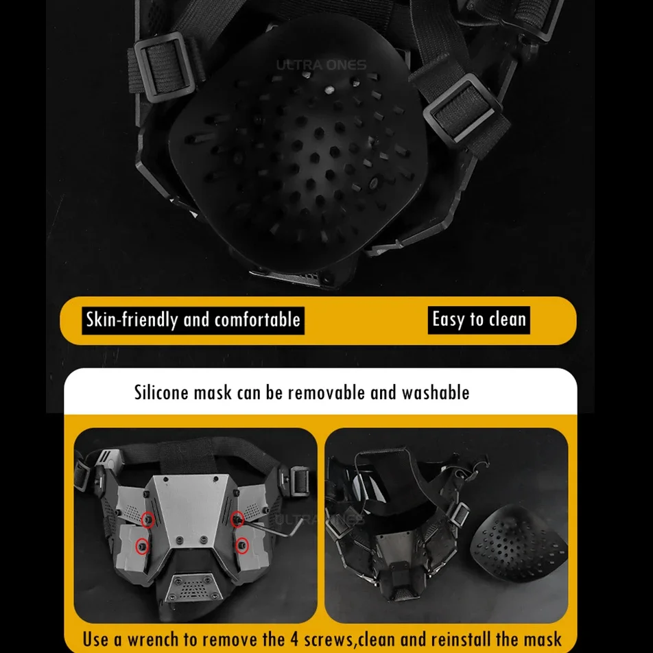 Máscara facial completa táctica Cyberpunk con lente antiniebla para juegos de supervivencia al aire libre Airsoft equipo de protección - imagen 5