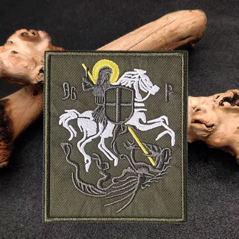 Parche Caballero San Jorge militar – Bordado Velcro para brazalete - imagen 5