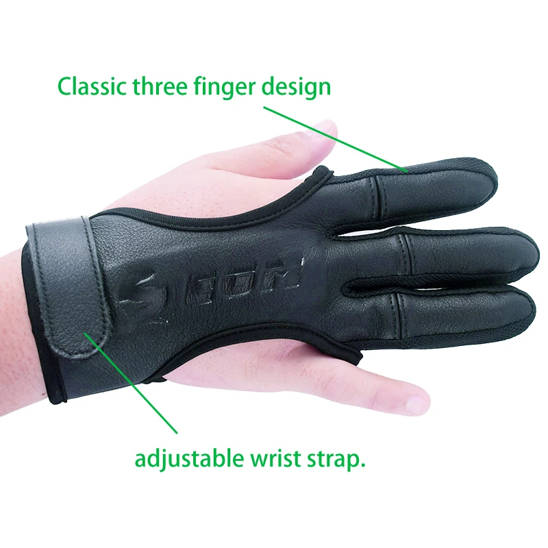 Eagleaim3-funda protectora de cuero para dedos, arco elástico para tiro con arco, guantes protectores de 3 dedos, guantes de seguridad para tiro con arco - imagen 5