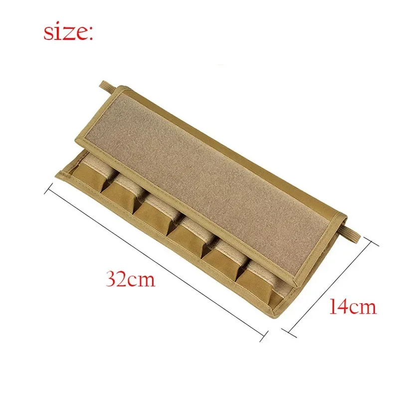 Bolsa táctica Molle para pistola Airsoft, bolsa de almacenamiento de cartucho cruzado, 6 agujeros, 9mm, para Glock 17, 19, 22, Colt 1911 - imagen 5