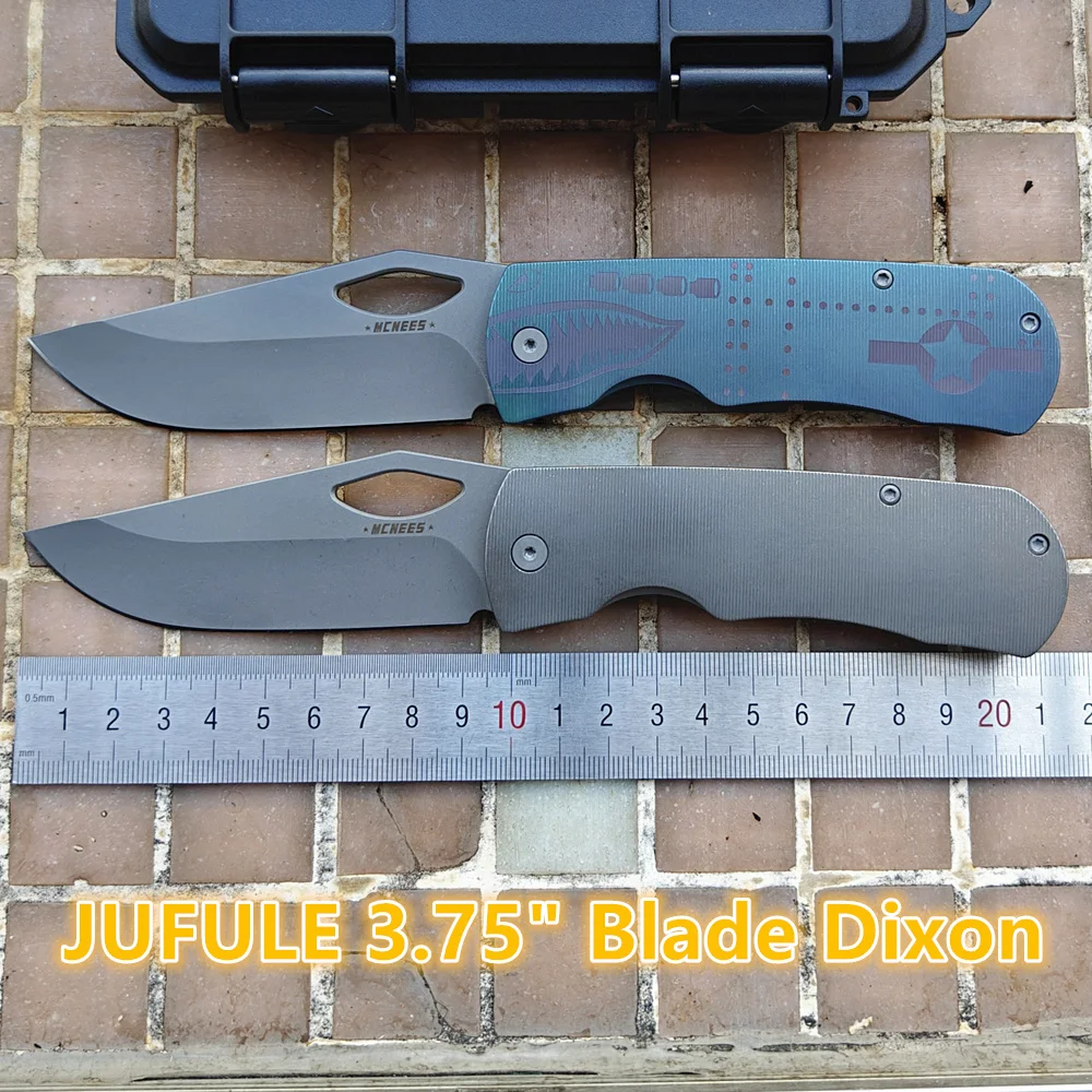 JUFULE Cuchillo plegable EDC de titanio y rodamientos cerámicos
