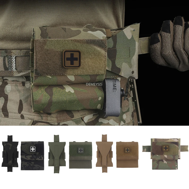 Bolsa médica táctica, botiquín de primeros auxilios desmontable, cinturón de combate MOLLE de despliegue rápido, bolsa de emergencia para caza, botiquín médico para acampar