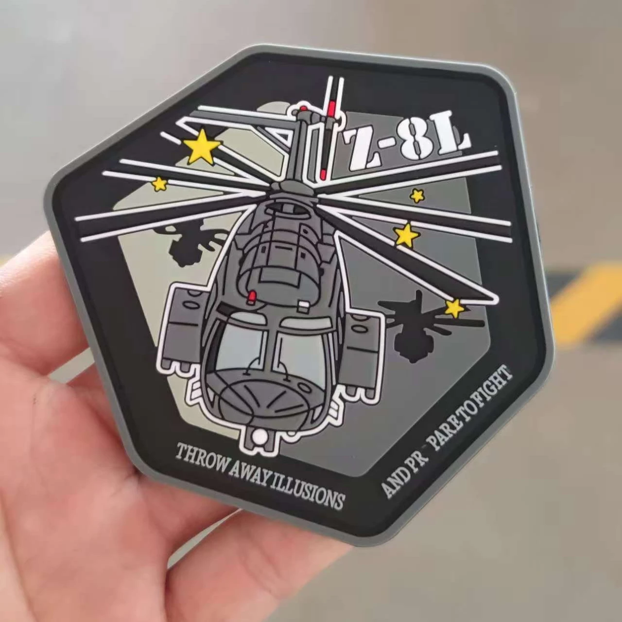 Parche de PVC para helicóptero de Z-8L, insignia Molrale de plástico para helicóptero de cuerpo ancho, pegatina decorativa para mochila, parches para brazalete para ropa - imagen 5
