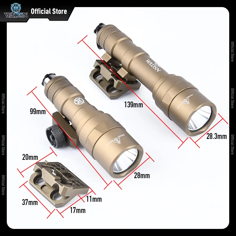 WADSN Surefir SF M600U M300C M600 linterna luz blanca Metal M-LOK Base Keymod ajuste 20mm carril caza arma Scout Accesorios - imagen 2