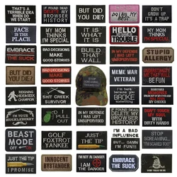 Divertidos frases motivacionales del alfabeto inglés, eslogan clásico de motorista, palabras, parches bordados, apliques para chaqueta vaquera, mochila