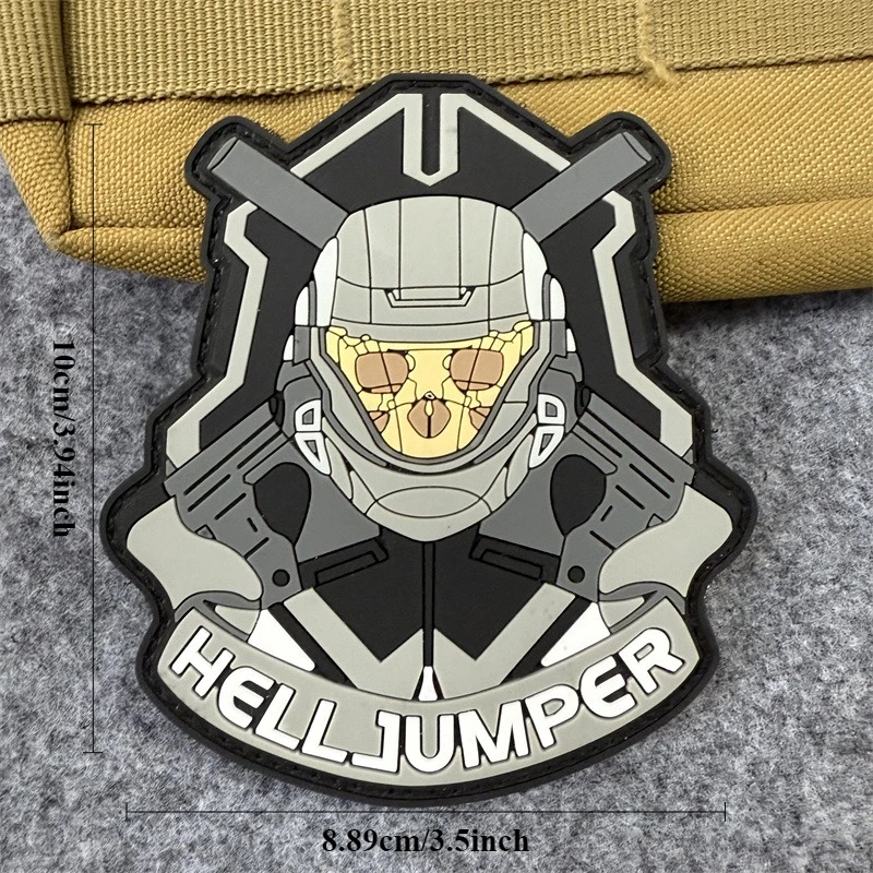 Hell Jumper-Parche táctico de PVC, insignia de moral de calavera, brazalete militar, gancho y bucle, mochila para exteriores, accesorios para sombrero, pegatinas - imagen 4