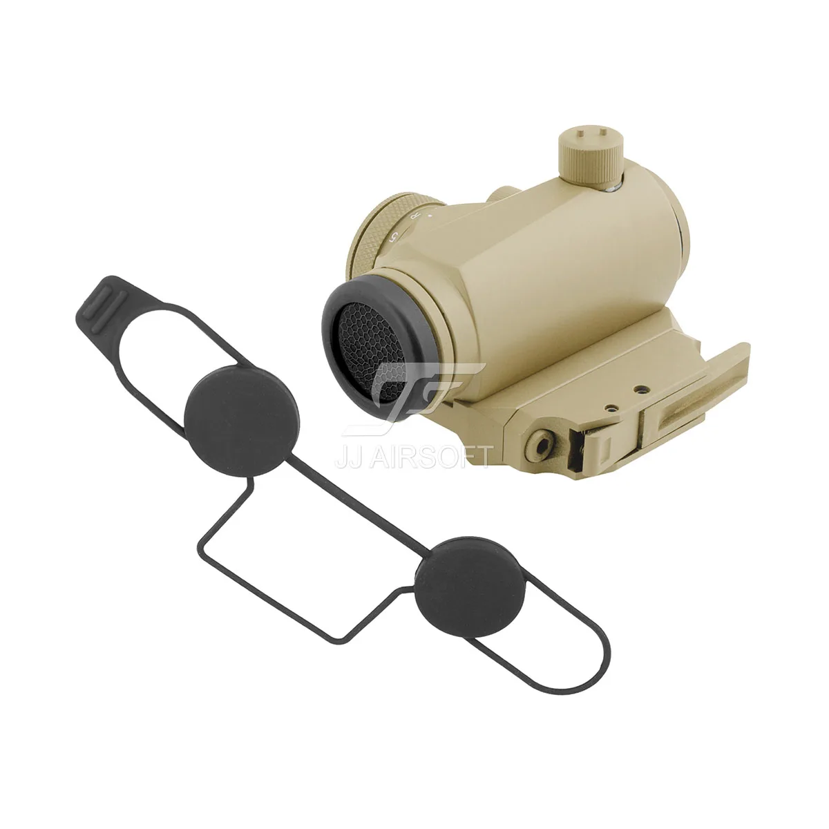 JJ Airsoft Micro 1x24 punto rojo con killflash / Kill Flash, montaje bajo QD estilo BOBRO (negro/tostado) - imagen 4