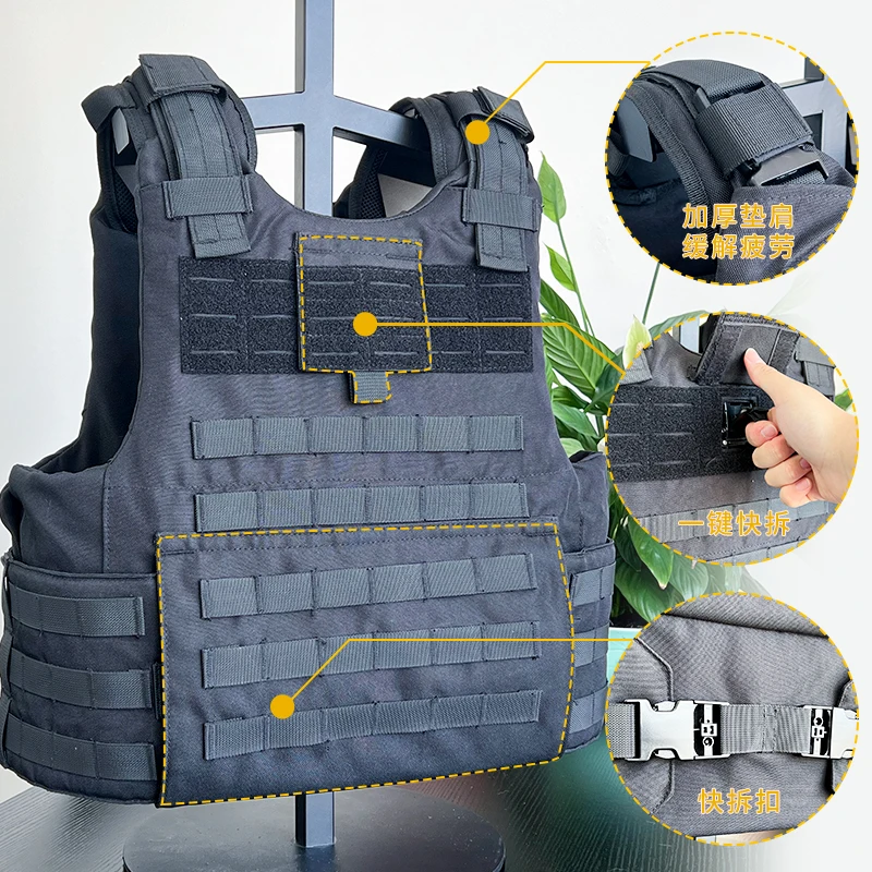 Chaleco táctico anticorte y antipuñaladas de liberación rápida para exteriores, chaleco de combate multifuncional totalmente protegido - imagen 3