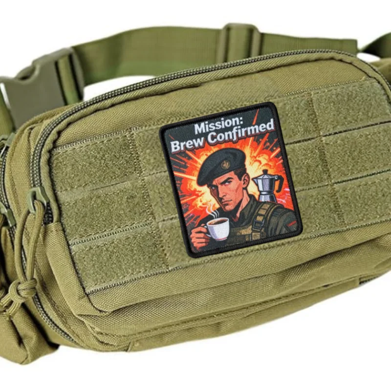 Parche táctico Mission Brew insignia moral con velcro gancho y bucle