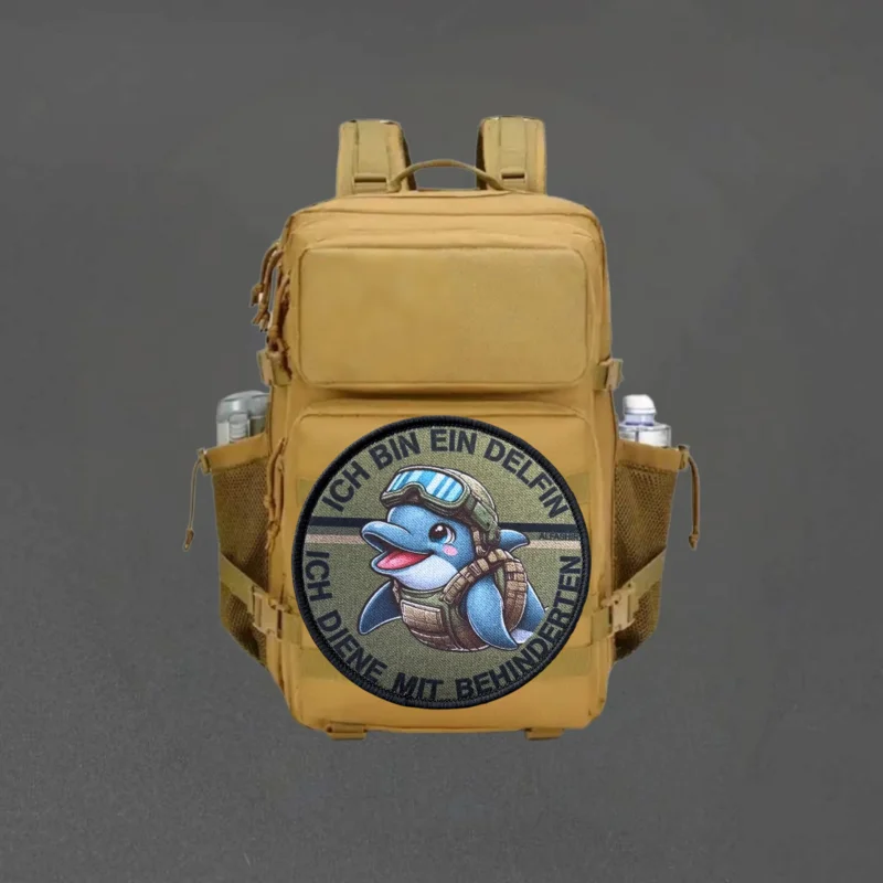 Parche con estampado de delfines de Anime, chaleco táctico, sombreros con gancho y bucle, insignia de moral, mochila, pegatinas decorativas, parches para brazalete para ropa