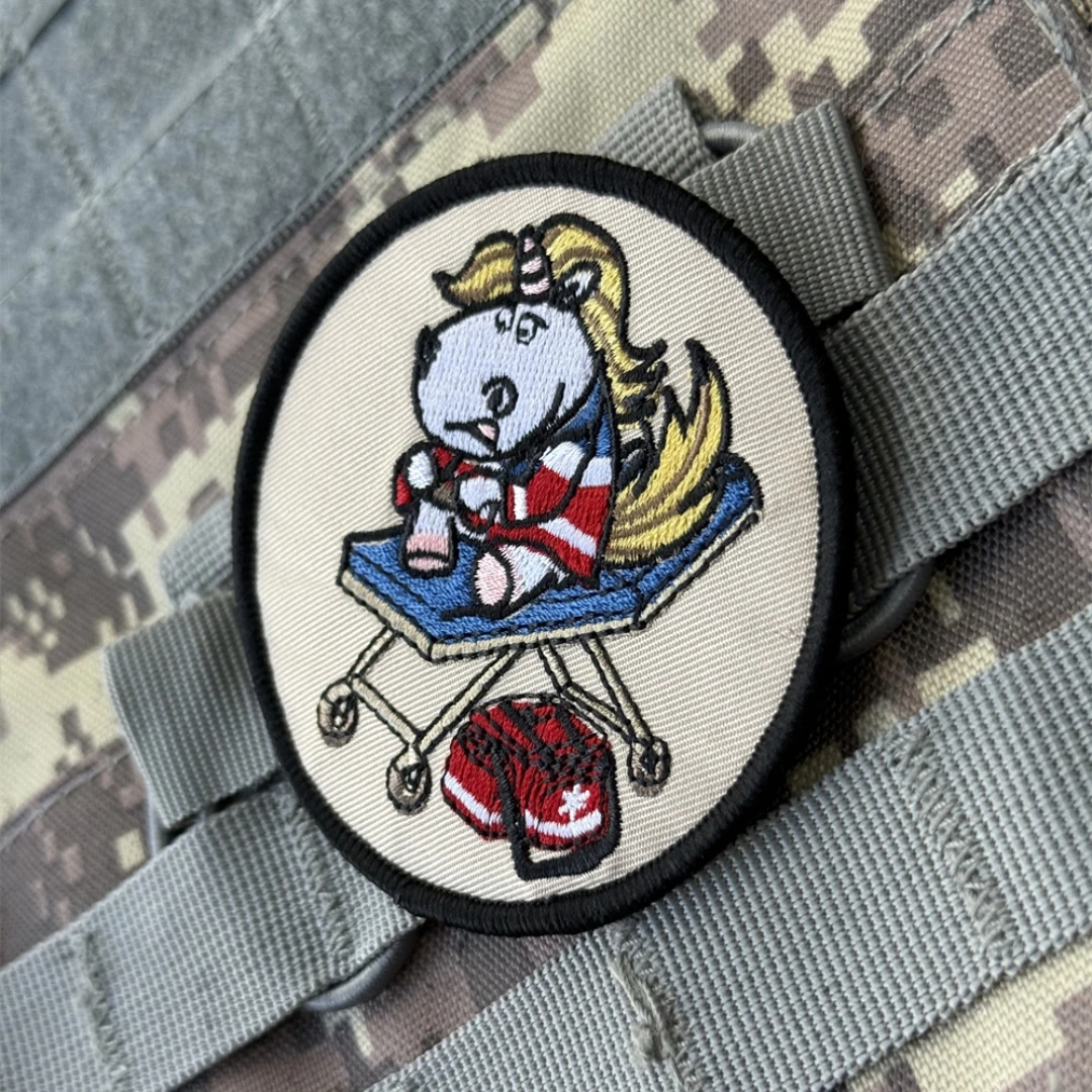 Parche táctico con insignia de moral bordada para cuidador de unicornio, parches militares con gancho y bucle para ropa, apliques adhesivos para mochila - imagen 4