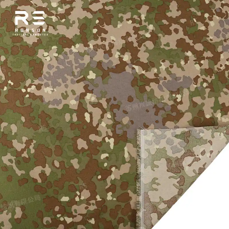 Multitarn alemán/Flecktarn, tela de 1,5 M de ancho, revestimiento de PU impermeable de nailon 500D para sistema de transporte de chaleco táctico y bolsas - imagen 2