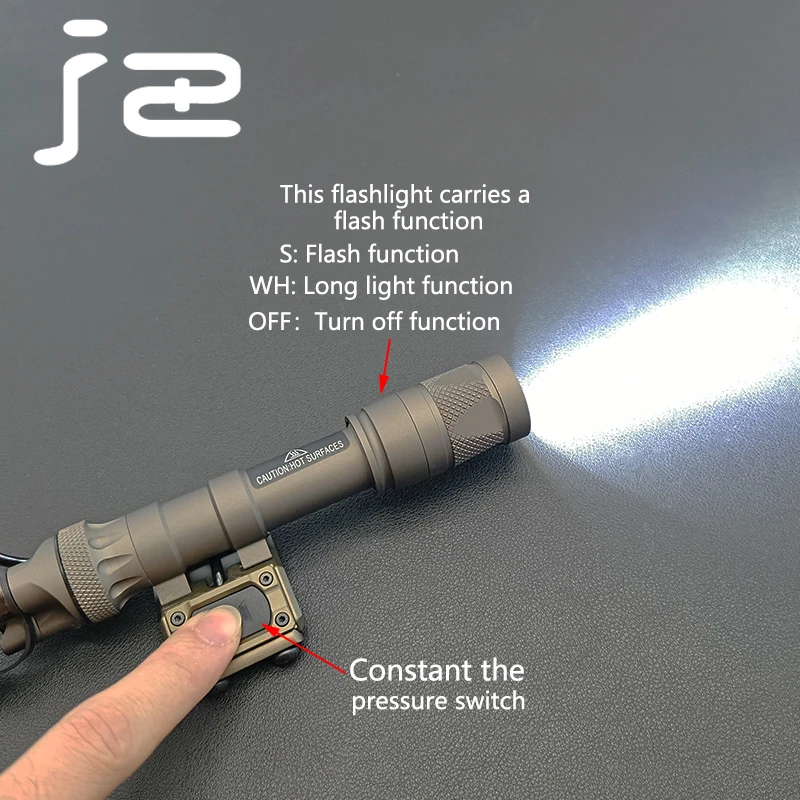 Linterna táctica M600V M300V luz blanca LED luces estroboscópicas de caza con interruptor de presión remota riel Picatinny de 20mm - imagen 5