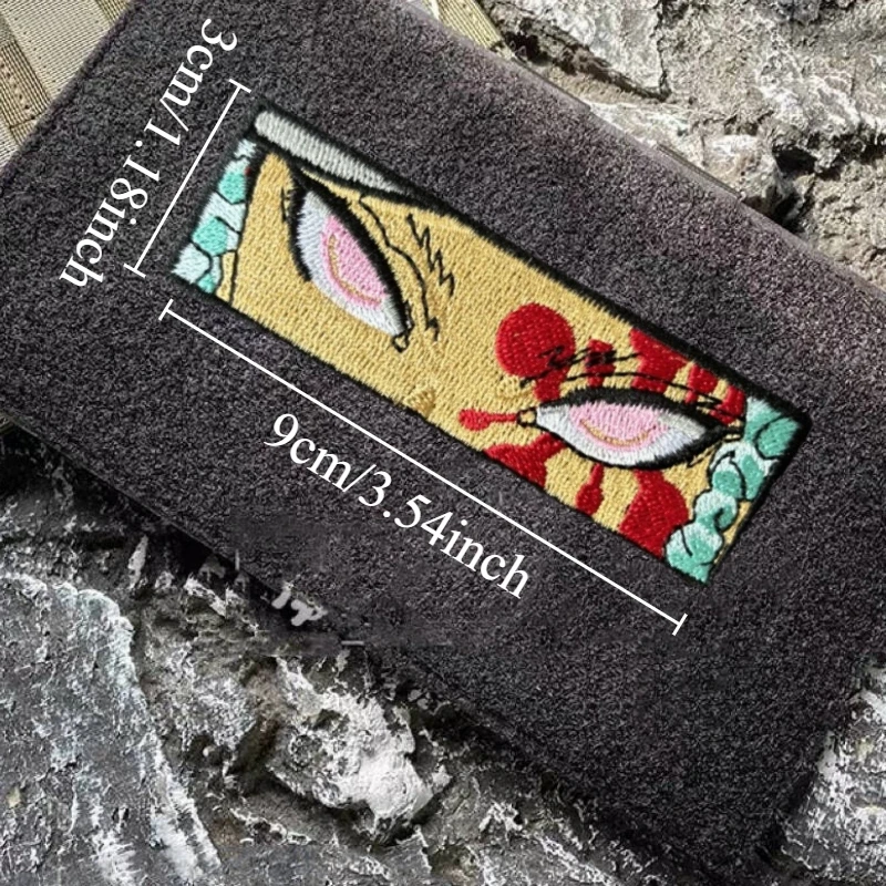 Parche de ojos de Anime, insignia de moral táctica, bordado militar, gancho y bucle, mochila, ropa, accesorios decorativos, pegatina, brazalete - imagen 4