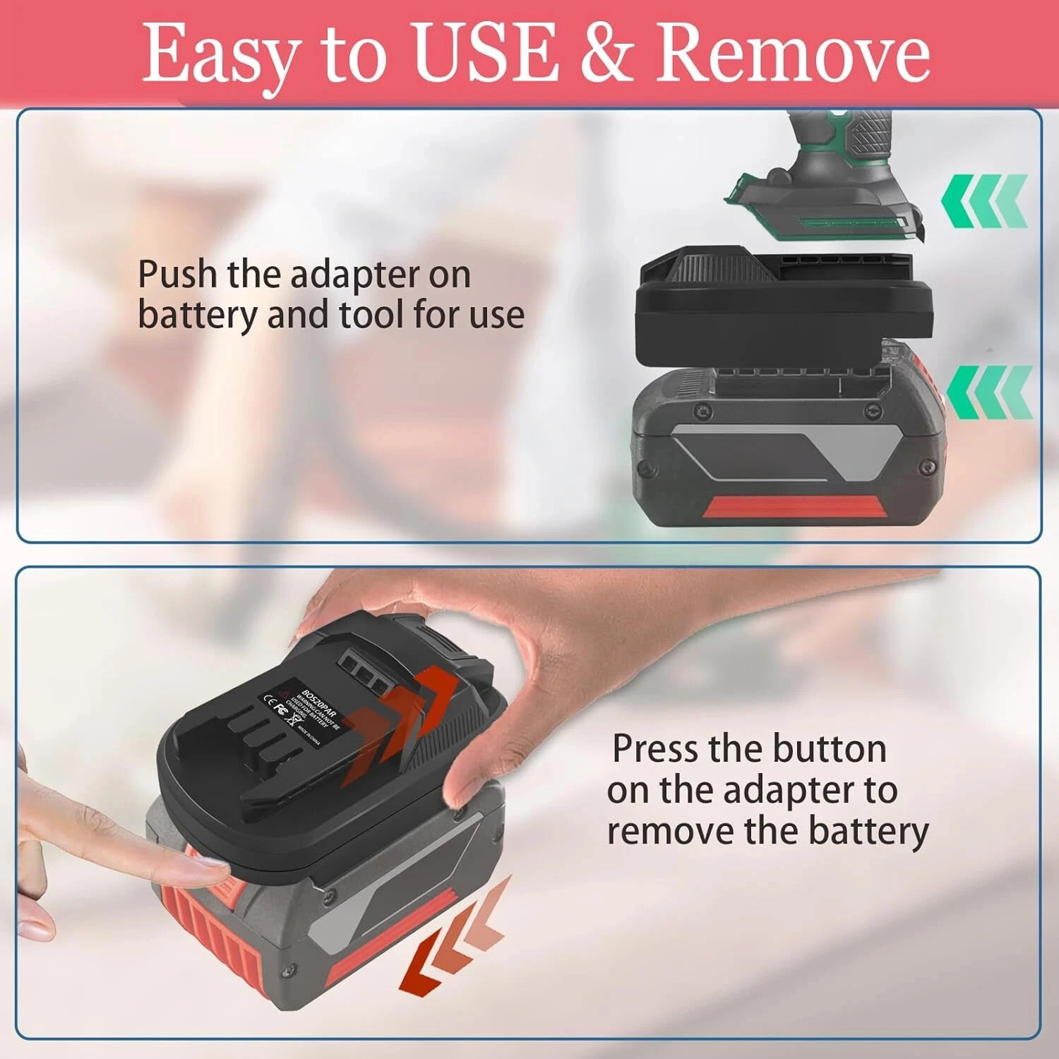 Convertidor adaptador de batería para batería de litio Bosch de 18V a accesorios de herramientas eléctricas de iones de litio ForLidl Parkside X20V (sin batería) - imagen 5