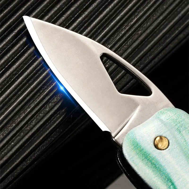 Mini cuchillo de bolsillo plegable para exteriores, cuchillo plegable portátil de acero inoxidable en relieve 3D, cuchillo de transporte edc, eliminación exprés - imagen 3