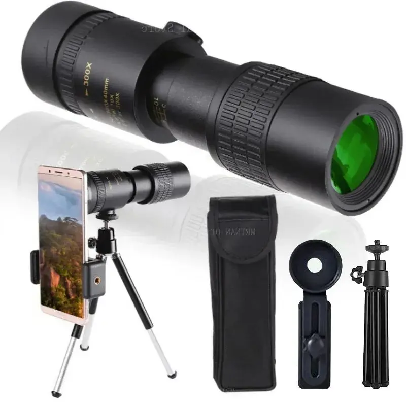 Prismáticos potentes con Zoom HD 10-300X, telescopio Monocular profesional de largo alcance, portátil, BAK4-Prisms de alta calidad para acampar - imagen 2