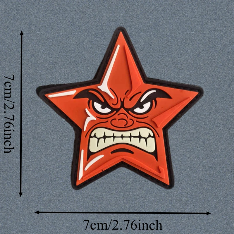 Angry Anime Star parche de PVC 3D chaleco táctico gancho y bucle sombrero insignia de moral mochila pegatinas decorativas brazalete parches para ropa - imagen 3