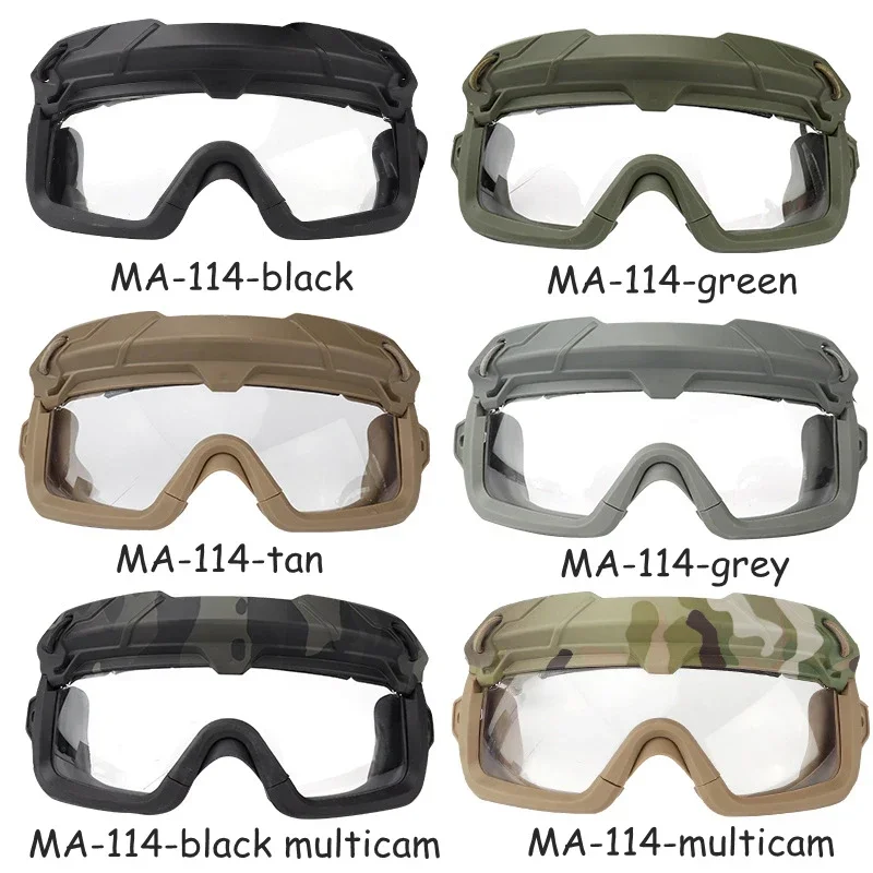 Gafas tácticas antivaho para exteriores, Airsoft, Paintball, caza, senderismo, seguridad, protección ocular, 2 modos para casco rápido - imagen 5
