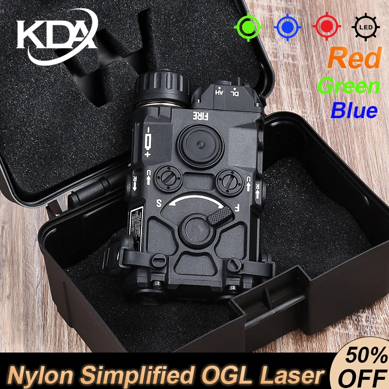 Linterna táctica Airsoft OGL versión de nailon, punto rojo, láser verde y azul de puntería, indicador LED blanco, linterna de caza para armas, linterna escout - imagen 2