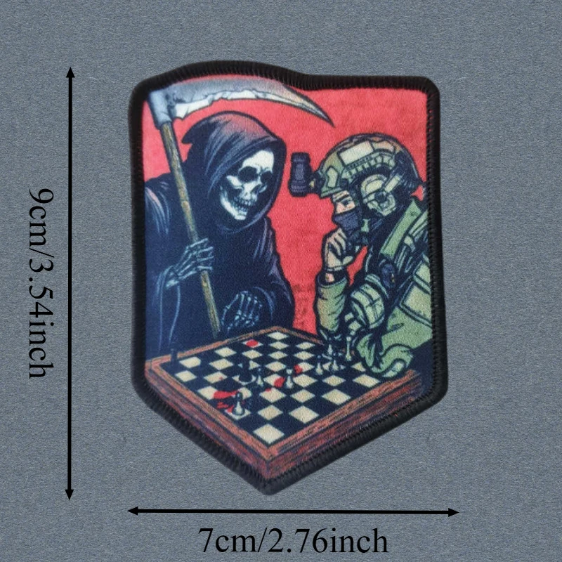 ¿Quién está aquí? Parche de impresión esqueleto militar parches de gancho y bucle para ropa insignia de moral táctica mochila pegatinas decorativas - imagen 3