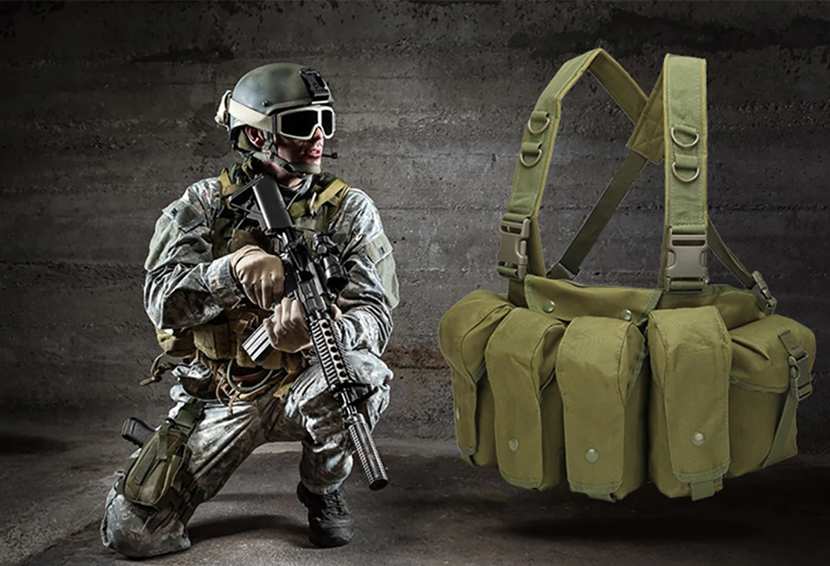 Chaleco de Asalto Combate Airsoft Militar Del Ejército, Equipo de Paintball Equipo Caza Juego Guerra Al Aire Libre, Bolsa Táctica La Revista Molle Del Equipo Pecho - imagen 2